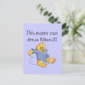 子犬はTシャツおよびギフトに服を着せます ポストカード (スタンド正面)