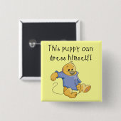 子犬はTシャツおよびギフトに服を着せます 缶バッジ (正面&裏面)