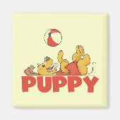 子犬はTシャツおよびギフトを遊びます マグネット (正面)