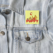 子犬はTシャツおよびギフトを遊びます 缶バッジ (インサイチュ)