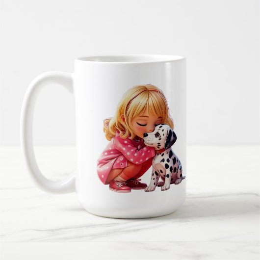 子犬への愛 コーヒーマグカップ (左)