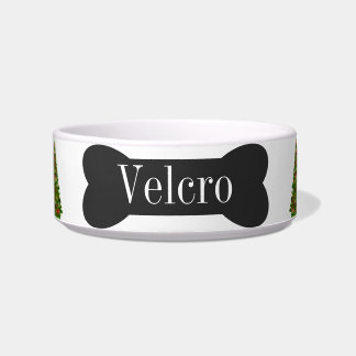 子犬または犬のパーソナライズされたクリスマスフード水 ボウル