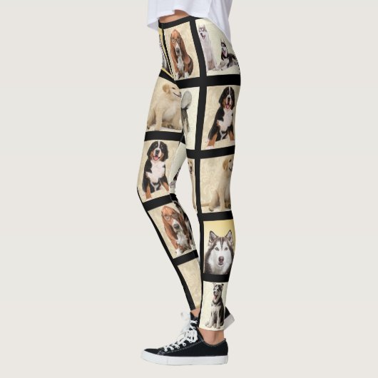 子犬または犬10お気に入りの写真テンプレートレギンス レギンス (左)