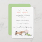 子犬をテーマにしたベビーシャワー招待状 招待状 (正面/裏面)