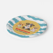 子犬をテーマにした誕生日パーティー ペーパープレート (アングル)