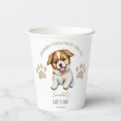 子犬をテーマにした赤ちゃんシャワーテーブルデコル 紙コップ (裏面)