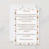 子犬をテーマにした赤ちゃんシャワー サンキューカード (裏面)