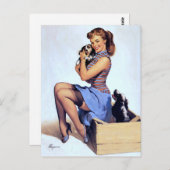 子犬をピンと張って ポストカード (正面/裏面)