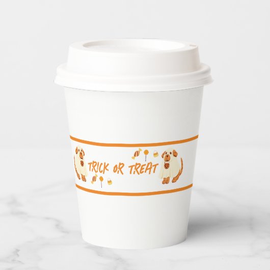 子犬を使ってトリックを行う、または扱う 紙コップ (正面)