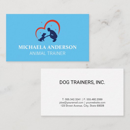 子犬を使用したトレーナー 名刺 (正面/裏面)