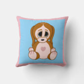 子犬を小石にする クッション (裏面)