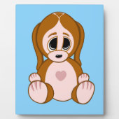 子犬を小石にする フォトプラーク (正面)