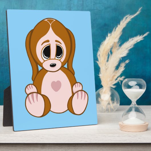 子犬を小石にする フォトプラーク (側面)