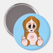 子犬を小石にする マグネット (正面/裏面)