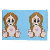 子犬を小石にする 枕カバー (裏面)