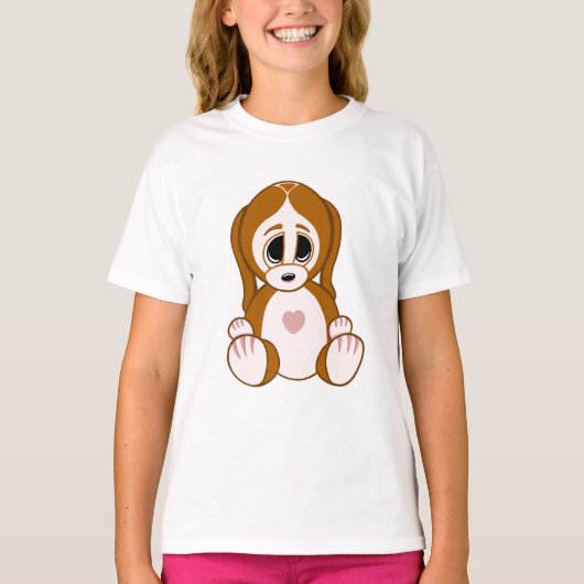 子犬を小石にする Tシャツ (正面)