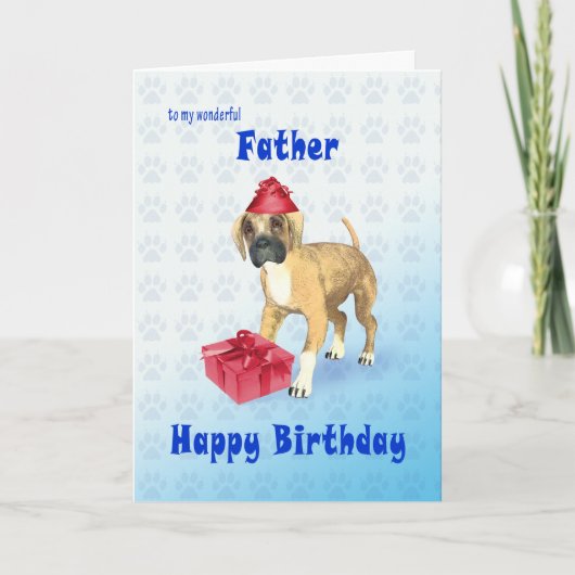 子犬を持つ父親のための誕生日カード カード (正面)