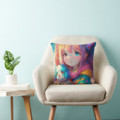 子犬を連れたアニメ少女 クッション (椅子)