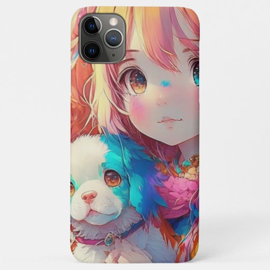 子犬を連れたアニメ少女 Case-Mate iPhoneケース (裏面)