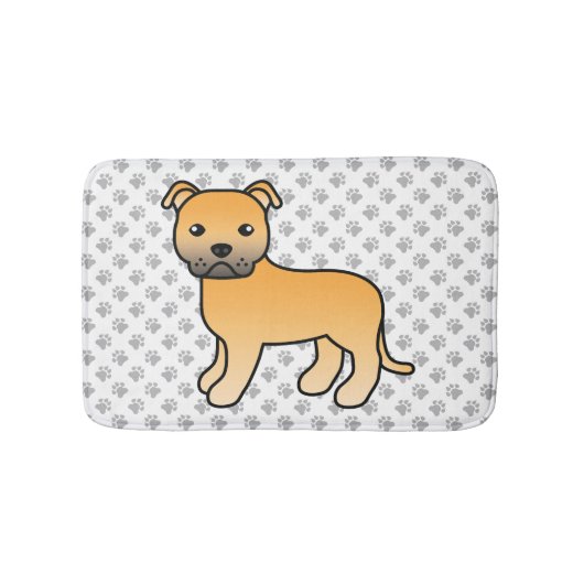 子犬イラスト スタッフィー 子犬のかわいいキャラクター バスマット (正面)