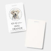 子犬イラスト ドッグトレーナー バッジ (正面＆裏面)