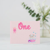 子犬インバス1歳オールドガール誕生日 ポストカード (スタンド正面)