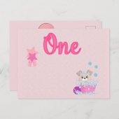 子犬インバス1歳オールドガール誕生日 ポストカード (正面/裏面)