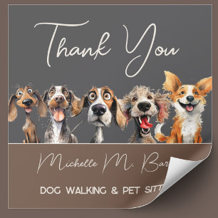 子犬ウォーカーモダンペットケアありがとう スクエアシール