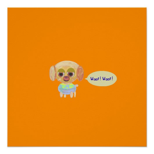 子犬オレンジ ポスター (正面)