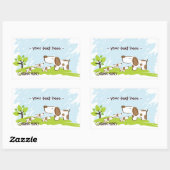 子犬オーガニック惑星ステッカー 長方形シール (シート)