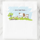 子犬オーガニック惑星ステッカー 長方形シール (バッグ)