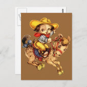 子犬カウボーイとその馬 ポストカード (正面/裏面)