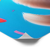 子犬カラフルと花の子供の壁のポスター ポスター (角)