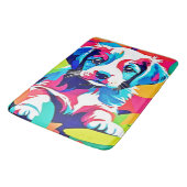 子犬カラフルのアートワーク バスマット (アングル)