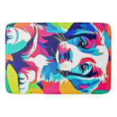 子犬カラフルのアートワーク バスマット (正面)