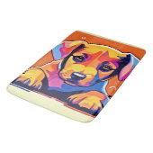 子犬カラフルのアートワーク バスマット (アングル)