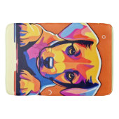 子犬カラフルのアートワーク バスマット (正面)