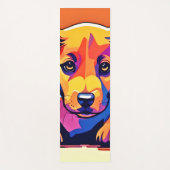 子犬カラフルのアートワーク ヨガマット (正面)