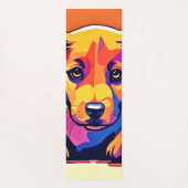 子犬カラフルのアートワーク ヨガマット (裏面)
