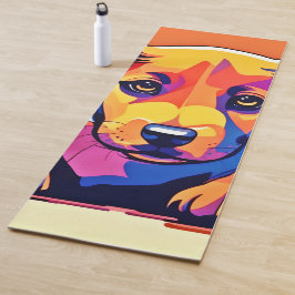 子犬カラフルのアートワーク ヨガマット