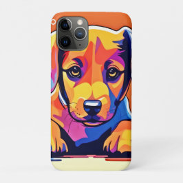 子犬カラフルのアートワーク iPhone 11 PROケース