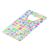 子犬カラフルの前足のパターン クレジットカード栓抜き (正面アングル)