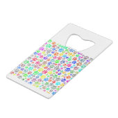 子犬カラフルの前足のパターン クレジットカード栓抜き (裏面アングル)