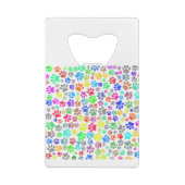 子犬カラフルの前足のパターン クレジットカード栓抜き (裏面)