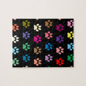 子犬カラフルの足が黒く印刷される ジグソーパズル (横)