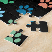 子犬カラフルの足が黒く印刷される ジグソーパズル (側面)