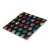 子犬カラフルの足が黒く印刷される タイル (側面)