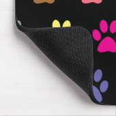 子犬カラフルの足が黒く印刷される マウスパッド (コーナー)