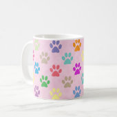 子犬カラフルの足の印刷パターン コーヒーマグカップ (正面左)
