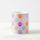 子犬カラフルの足の印刷パターン コーヒーマグカップ (中央)